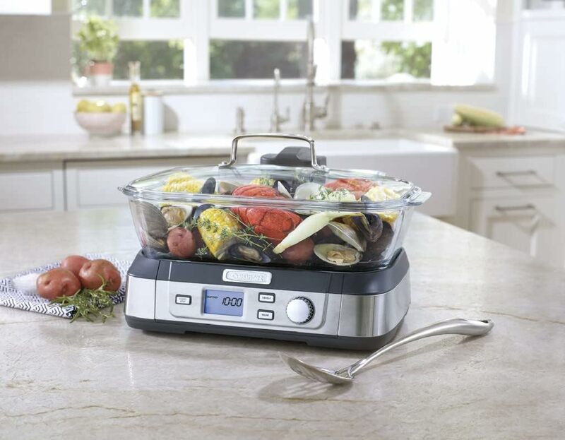 STM-1000 Cook Fresh Digital Glass Steamer, One Size, Stainless Steel