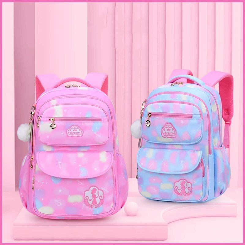 여아용 배낭 학교 가방 백팩, 어린이 십대 학교 가방, 초등 카와이 귀여운 방수 작은 클래스 키트, 핑크