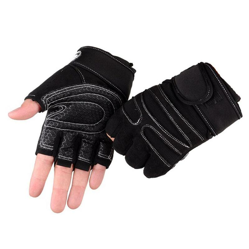 Fitness Exercise Wrist Guard Training Bicycle Anti-skid Half Gloves Shockproof Fitness Exercise Finger Protective Z7P5