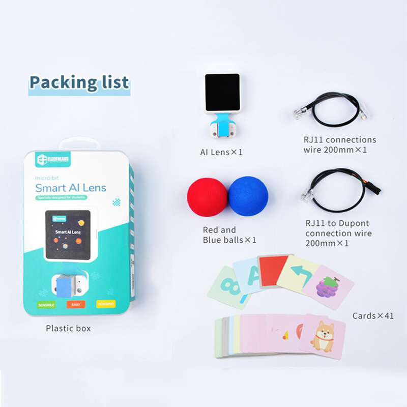 Micro:bit Smart AI Lens Kits Color/Card Identification Face/Ball/Line Tracking Compatible with legoeds Building Blocks Program