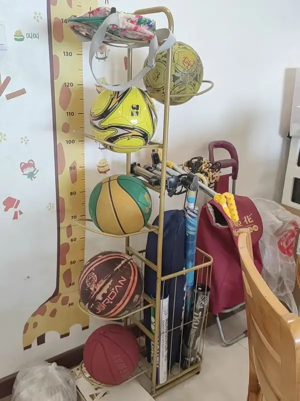 Home Indoor Children's Basketball Football Volleyball Badminton Racket Storage Rack Ball Rack Simple Storage Rack