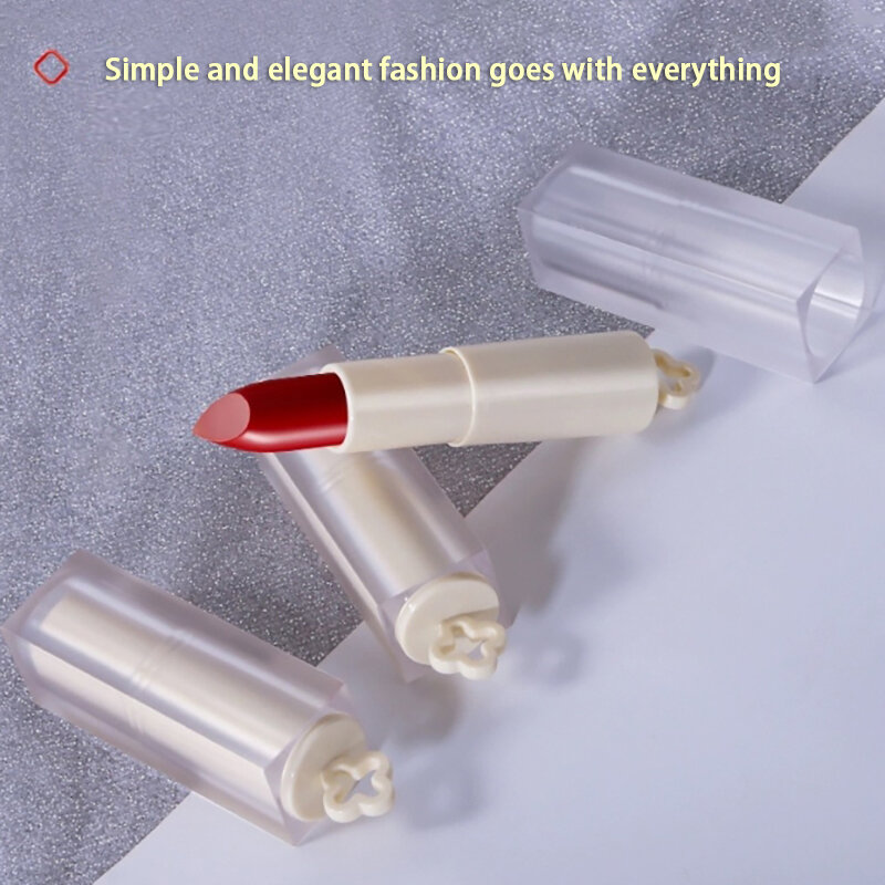 Tubos de lápiz labial vacíos, tubo de lápiz labial vacío, hebilla cuadrada, cubierta transparente esmerilada, tubo interior blanco desnudo