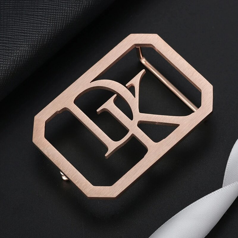 Customized Personalized Letters Design High Quality PU Leather Belt Stainless Steel Double Buckle Unisex Accessories For Friend