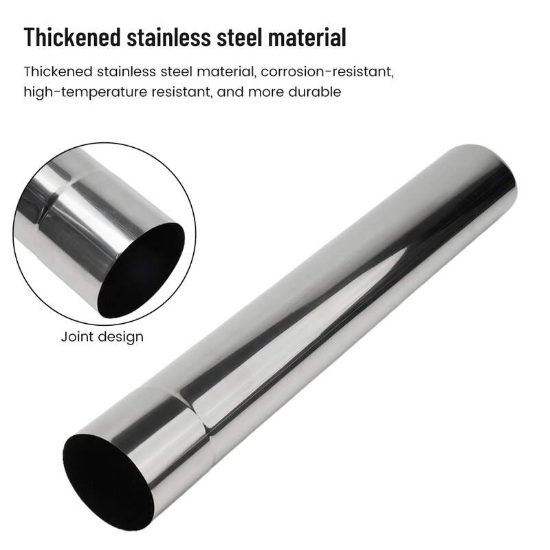 ChimnDKFDLKF estufa de tubo de acero inoxidable de 60mm, 0cm de longitud, calentador de tubo de chimenea recto, piezas de herramientas de tubo de escape grueso