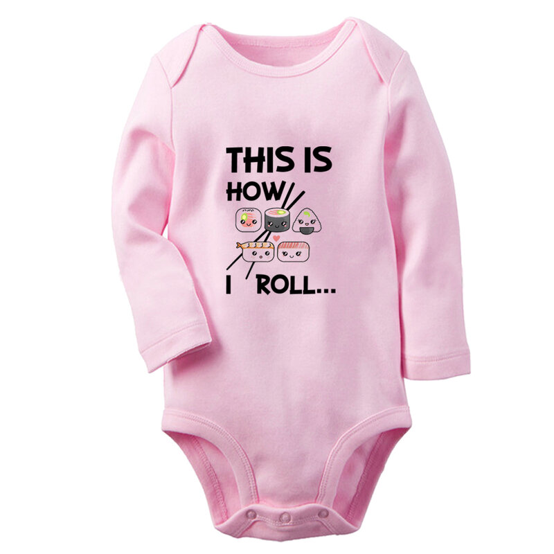 IDzn NEW This is How I Roll Cute Baby pagliaccetti neonati maschi ragazze Fun Print body neonato maniche lunghe tuta bambini vestiti morbidi