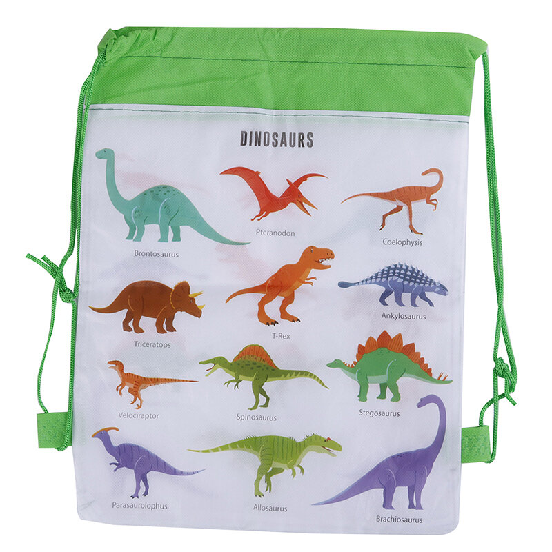 Cartoon Dinosaur Drawstring Bags Kids Drawstring Backpack Children Clothings Organizer Pouch Laundry Bag School Backpack