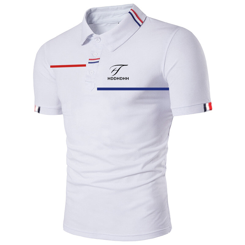 Koszulka Polo z nadrukiem marki hddhhh casualowy jednokolorowy t-Shirt męski oddychający kołeczek golfowy