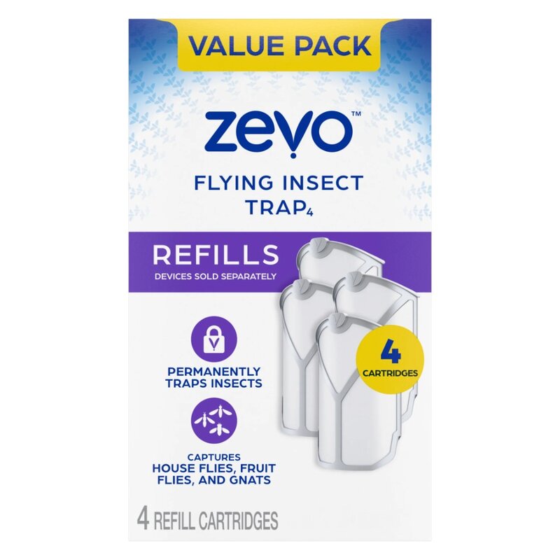 Zevo Flying Insect Trap Recargas, 4 Cartuchos