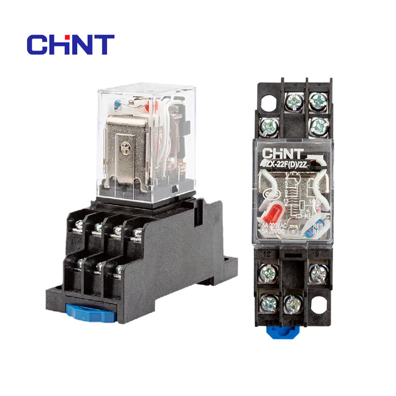 Chint Chnt Intermediate Relay JZX-22F/2Z 8 Feet DC 12V 24V 36V AC 110V 220V 380V