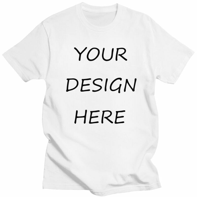 男性用のパーソナライズされた半袖Tシャツ,カジュアルな写真のロゴが印刷された綿のTシャツ,自分でデザイン