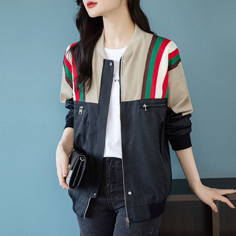 New Spring and Autumn Fashion Small Loose Large Jacket Short Baseball Joint Versatile Western Style Age Reducing Casual Coat