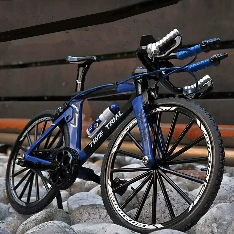 จักรยาน1:8อัลลอยด์แบบรางคู่สำหรับแข่งจักรยานเสือภูเขากระเป๋าจักรยานจำลองแบบพกพาของขวัญสำหรับเด็ก