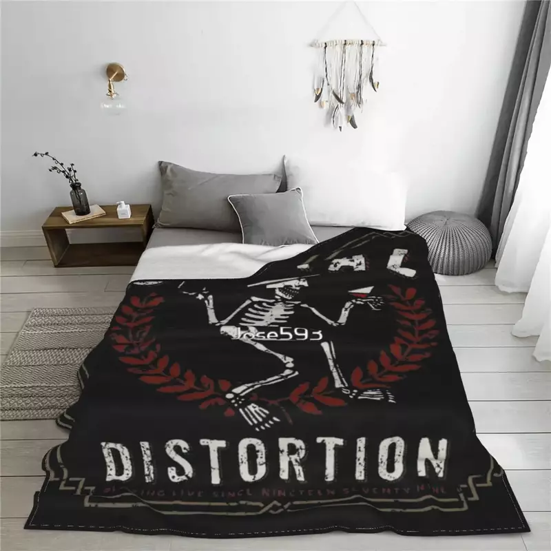 Cozy Social Distortion Music Band Blanket Stuff Room Decorative Skeleton Throw Blanket Lightweight Thin Velvet for Office
