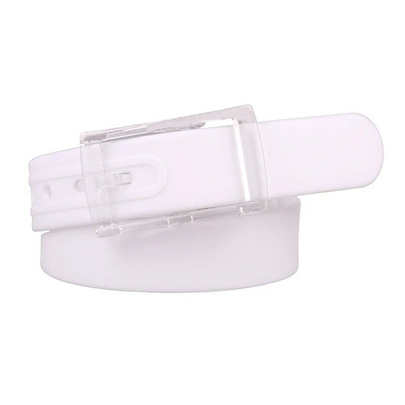 Unisex High quality candy color silicone summer belt non-metallic plastic buckle