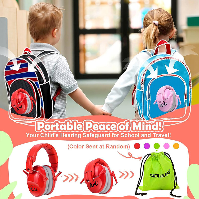 ZOHAN Kid Earmuffs Hearing Safety Protection Passive Noise Reduction Earmuffs Foldable Ear Defenders For Toddler Autism Children