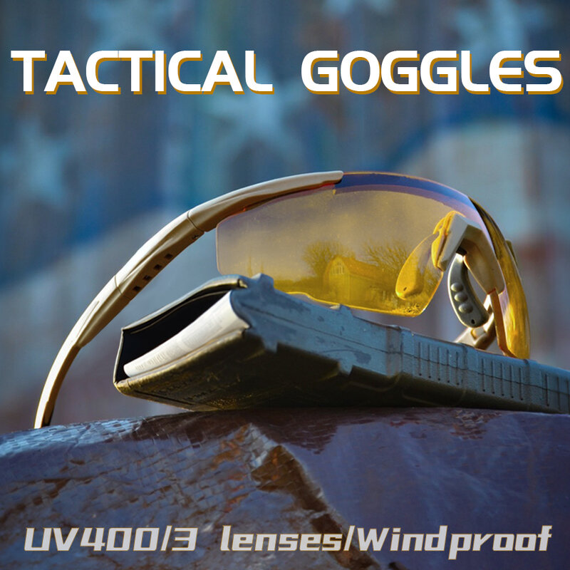 3 Lens Tactical Goggles Set Windproof Dustproof CS Military Shooting Bulletproof Sunglasses Motorcycle Mountaineering Glasses