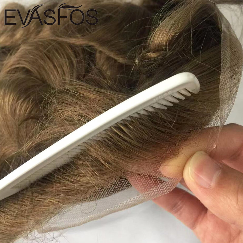 Q6 Lace & PU Base Toupee Men Human Hair Replacement System Unit Toupee Wig For Men Durable Male Hair Prosthesis Men's Wigs
