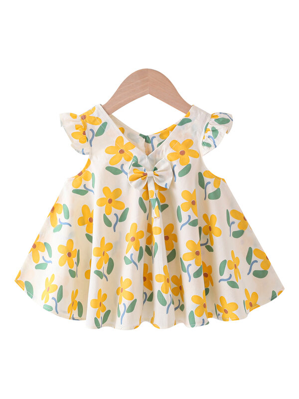 Dress, all cotton, new summer baby princess dress, floral children's clothing