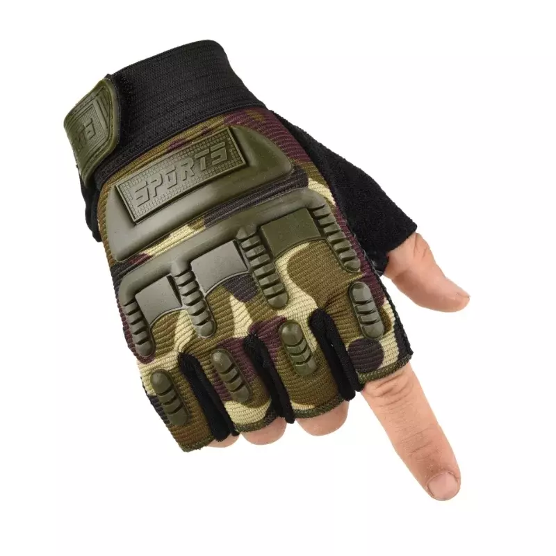 Guanti tattici senza dita per bambini 5-10 anni Army Army Armed Combat sport antiscivolo guanti per ragazze con mezze dita all'aperto