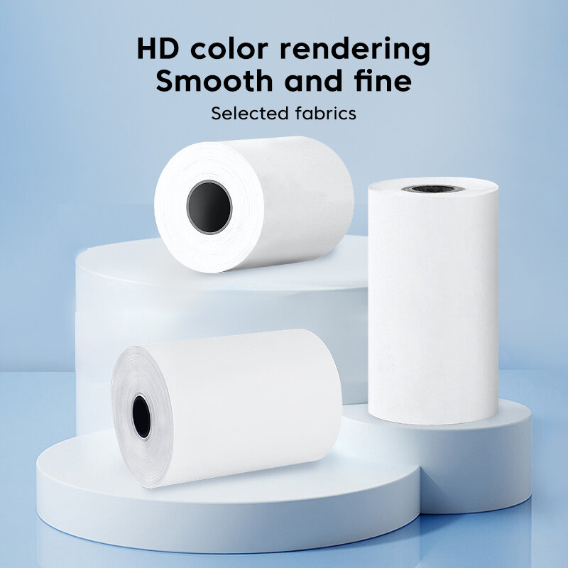 Mini papier d'imprimante papier auto-adhésif HD couleur papier thermique papier d'imprimante d'étiquettes sans fil Bluetooth Photo impression sans encre papier d'impression universel 57 mm