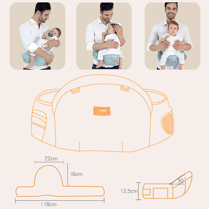 Suporte de algodão para bebê, banco cintura, sling para carregar bebê, quadril, banco infantil, bolsa para caminhantes, suporte frontal wra