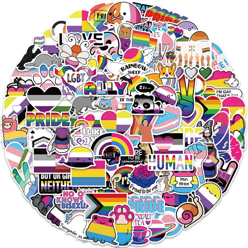 100 Stuks Lgbtq Sticker Regenboog Lesbische Biseksuele Pansexual Transgender Stickers Voor Laptop Graffiti Vinyl Stickers Sticker Speelgoed