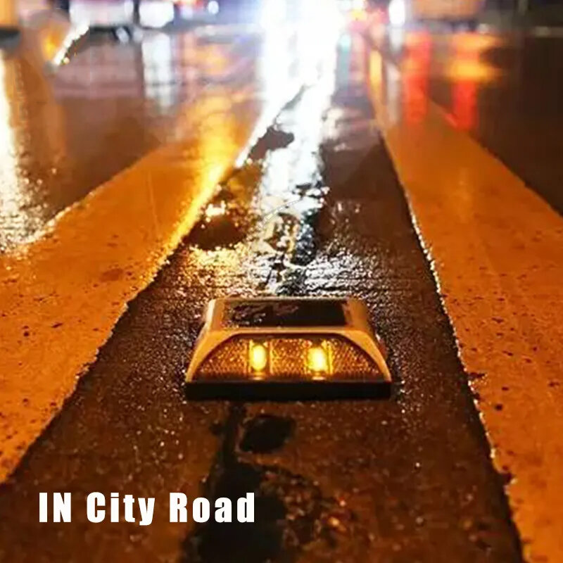 Luz de marcador de tráfico cuadrada Popular, alto brillo, intermitente o siempre encendido, Led de aluminio reflectante, Ojo de gato, Perno Solar de carretera, Ip68