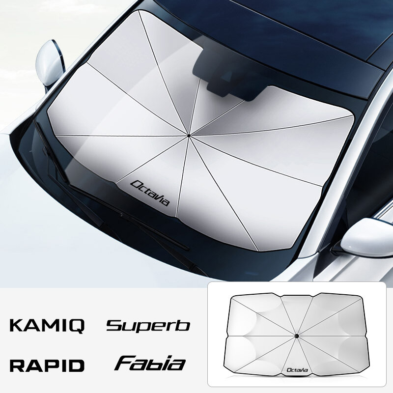 Солнцезащитный зонт на лобовое стекло для Skoda Octavia Fabia Rapid Superb Kodiaq Scala Karoq Citigo Kamiq Enyaq