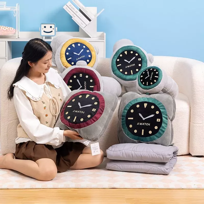 Grappig Horloge Pluche Kussen Quilt Simulatie Horloge Kussen Gevulde Pluche Speelgoed Sofa Auto Decoratie Grote Creatieve Verjaardagscadeau