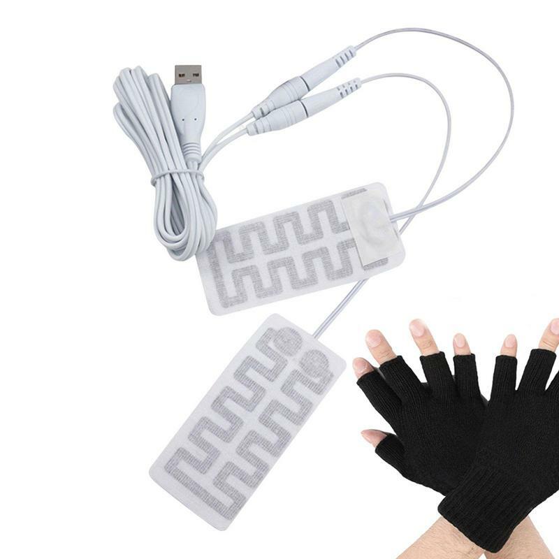 1 paar Elektrische USB Handschuhe Heizung Beheizte Handschuhe Carbon Faser Tuch USB Beheizte Handschuhe Pad