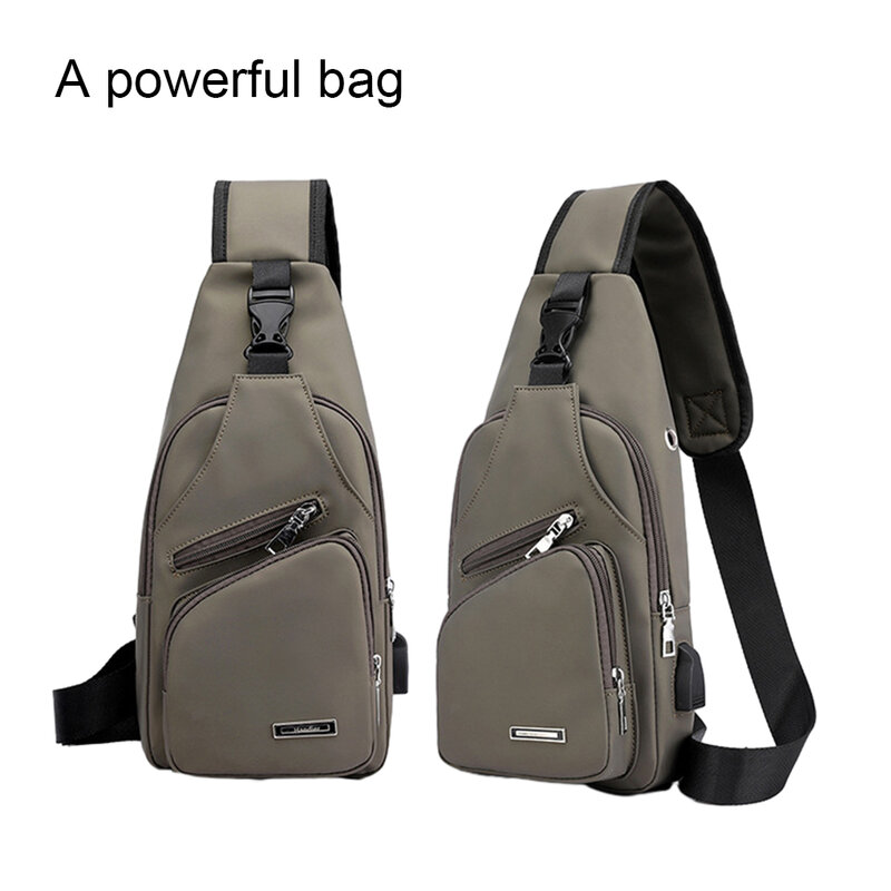Деловая сумка через плечо, тщательное и стильное мастерство изготовления, профессиональная вместительная нагрудная сумка цвета хаки с защитой от брызг