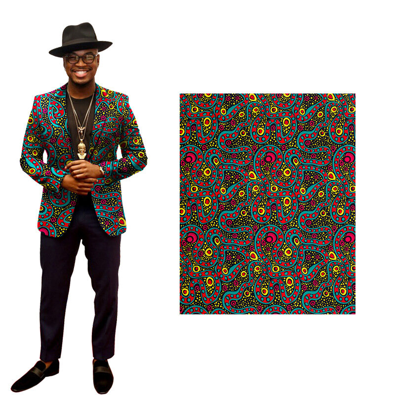 ผ้าแวกซ์พิมพ์ลายสไตล์แอฟริกันผ้าทอจากไนจีเรียแท้พิมพ์ลายบล็อคตัดเย็บผ้าผ้าบาติกสไตล์ไนจีเรีย