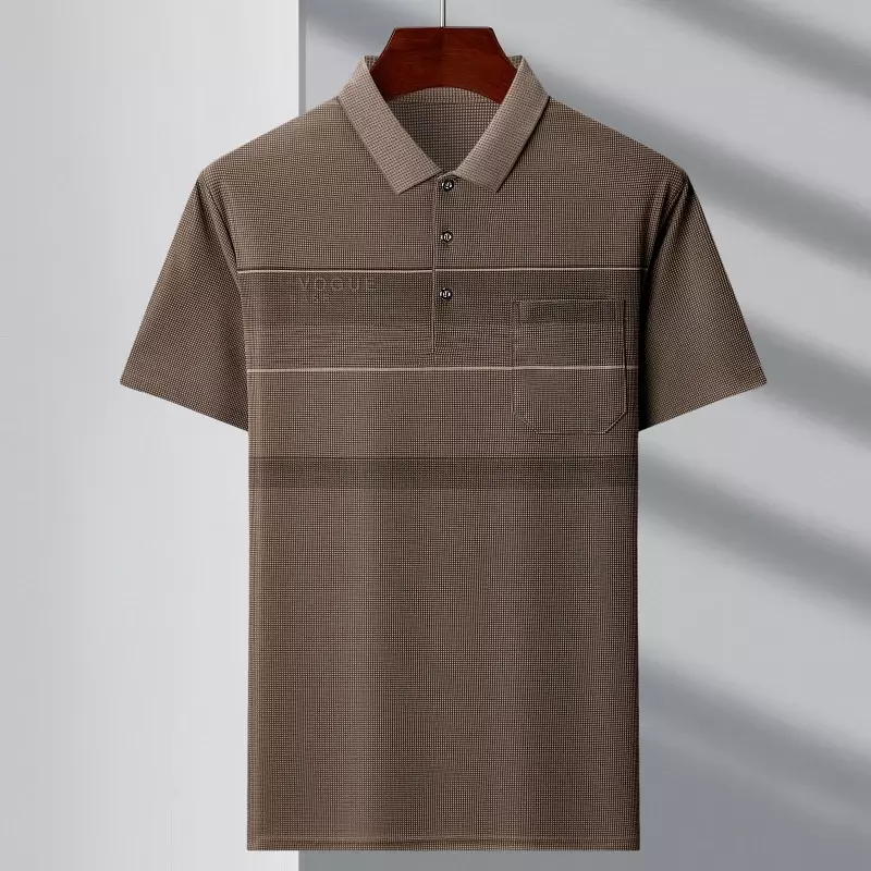 Camiseta de manga corta para hombre, Polo holgado y cómodo, informal, de negocios, a la moda, novedad de verano