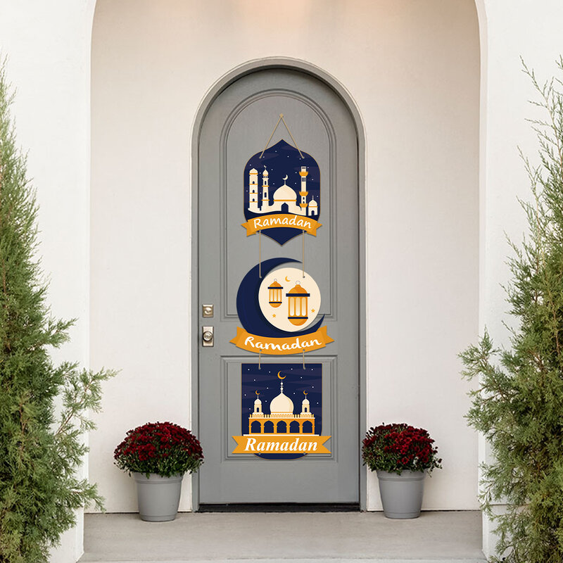 Eid Mubarak Papier Anhänger glücklich Ramadan Kareem hängende Ornamente Dekoration für zu Hause islamische muslimische Party Dekor liefert