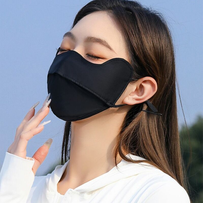 Summer Ice Silk Mask Thin Face Mask Solid Color Face Cover Sunscreen Face Scarf Sunscreen Veil Face Gini Mask Fishing