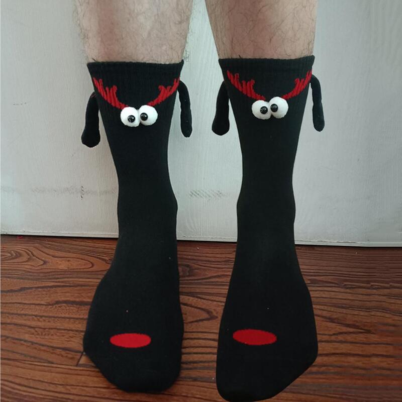 1 пара рождественских удерживающих носков, носки с магнитной присоской для пар, забавные носки с забавными руками, милые носки средней длины, подарки