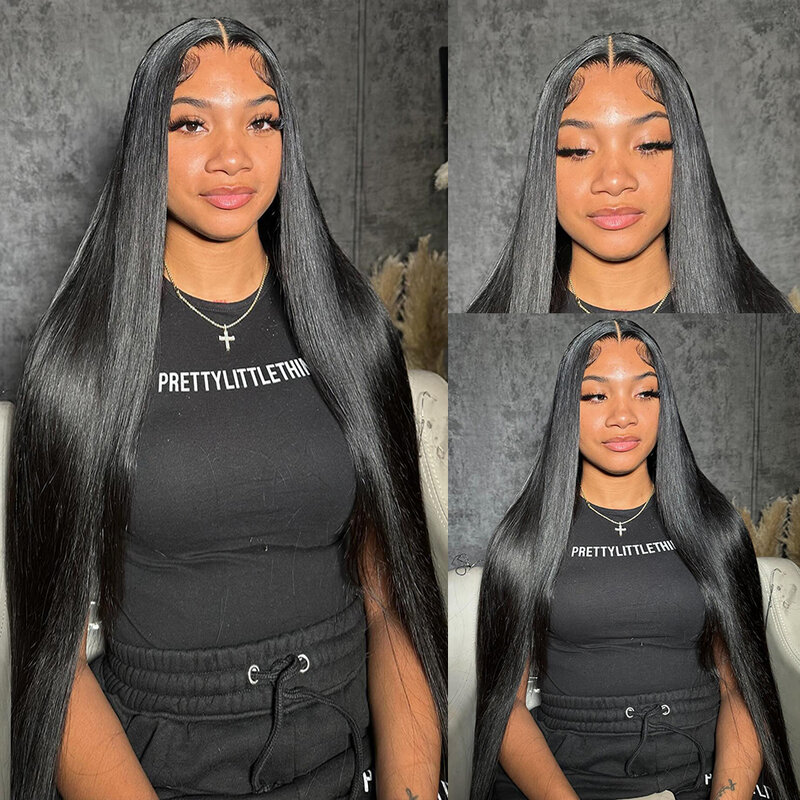 13x4 13x6 HD Transparent Lace Front Human Hair Wigs PrePlucked Closure Wig Brazilian Straight Lace Frontal Wig For Black Women