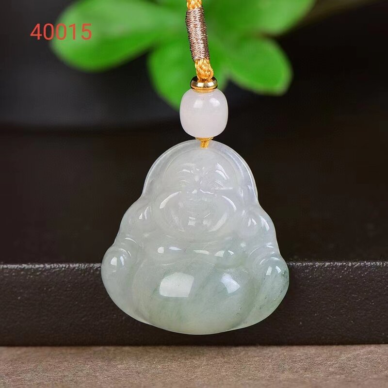 Tianshan Jadeitowy posąg Buddy Wisiorek Kamień naturalny Naszyjnik Wisiorki Rzeźbione Błogosławieństwo Szczęście Amulet Mężczyzna Kobiety Uroki Biżuteria
