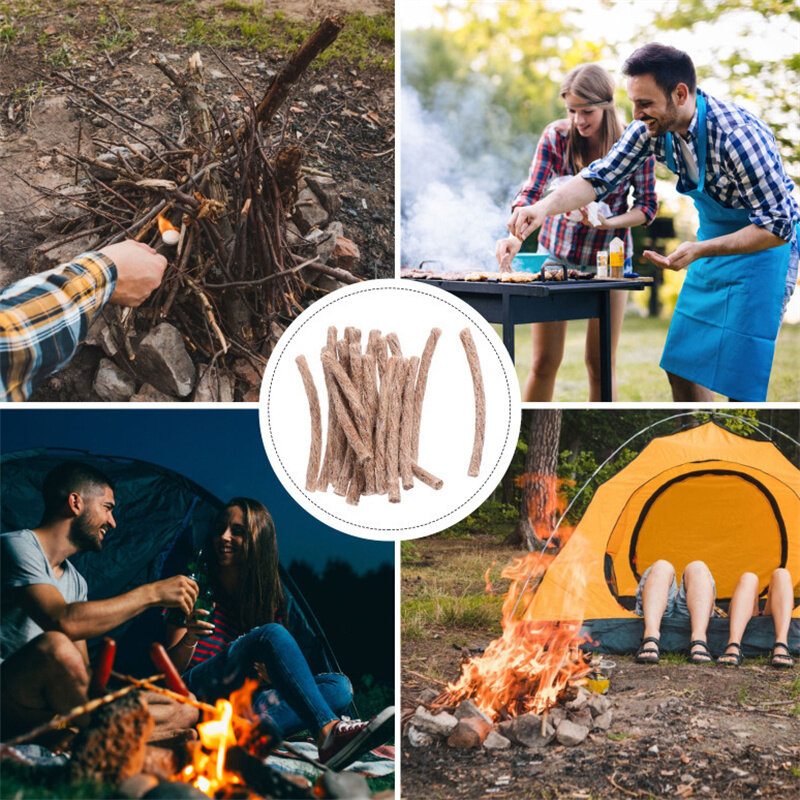 Cuerda de cáñamo para supervivencia al aire libre, encendedor de cáñamo para arrancadores de fuego, herramientas de supervivencia, 4/10 piezas