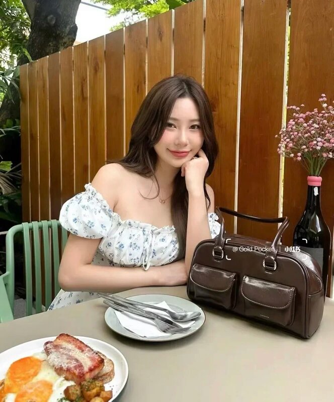 Bolso de estilo coreano Xu Yunzhen Sane para mujer, bolsa de bolos Standoil, bolso de mano Boston, bolso de axilas, bolso de hombro elegante, nuevo, 2024