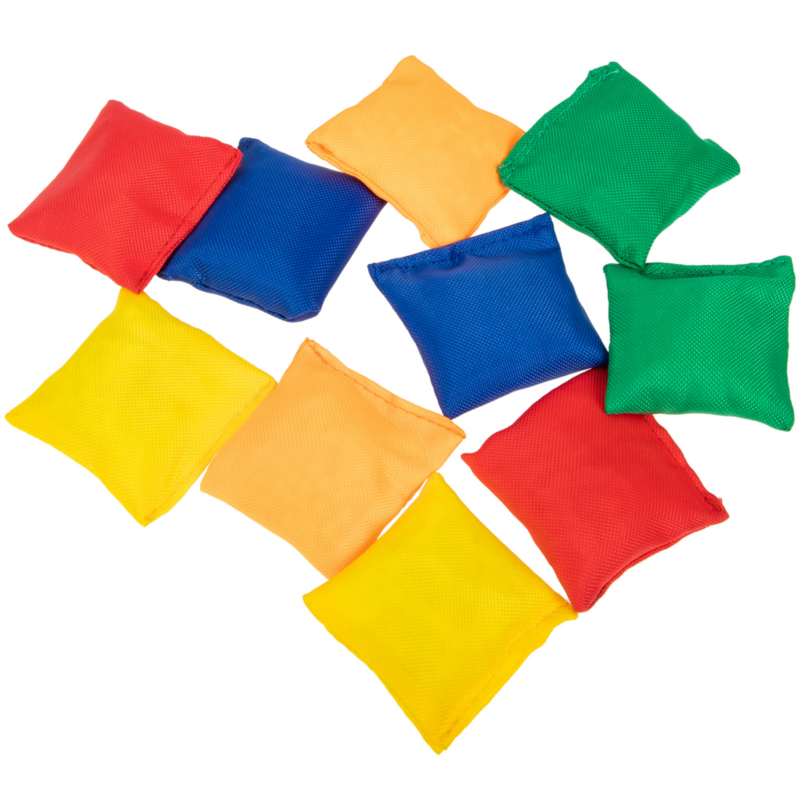 Saco de areia portátil colorido para crianças, mini sacos de feijão, brinquedo do lance, brinquedo interativo, esportes divertidos, jogo familiar ao ar livre, 10 pcs