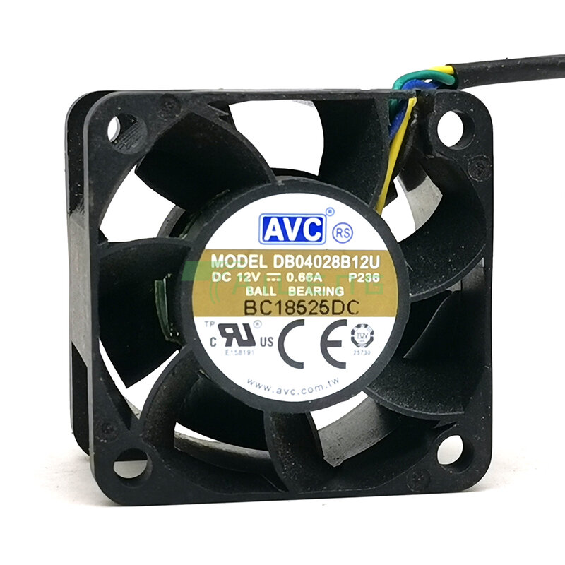 Ventilador de doble rodamiento de bolas, ventilador de refrigeración de chasis de servidor, 12V, 0.66A, 40x40x28mm, 4028, 40mm, DB04028B12U, 1U, para AVC