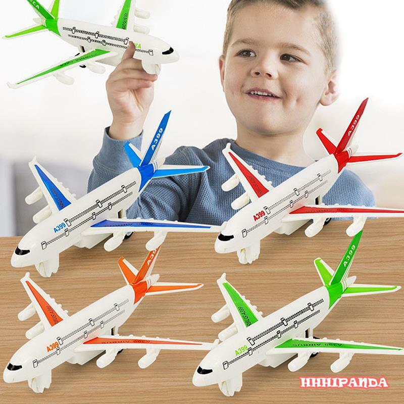 1PC Pull Back Plane Toy Air Bus Model Kid Children Fashing Airliner Passenger Plane Toy Passenger Model Toy 【Random Color】