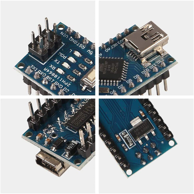Модуль платы микроконтроллера для Arduino Mini Nano V3.0 ATmega328P 16 МГц 5 в с 3 USB-кабелями для Arduino IDE