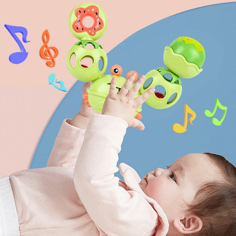 Chocalhos do bebê brinquedo mordedor mão jingle agitando sino chocalho forma de caranguejo brinquedos educativos bebê recém-nascido chocalho mordedor brinquedos presente