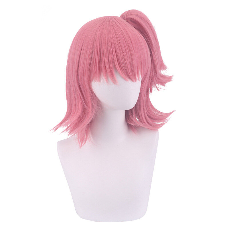Wig Cosplay 35CM, rambut palsu bagian tengah, ekstensi rambut palsu, Wig pesta Anime sintetis