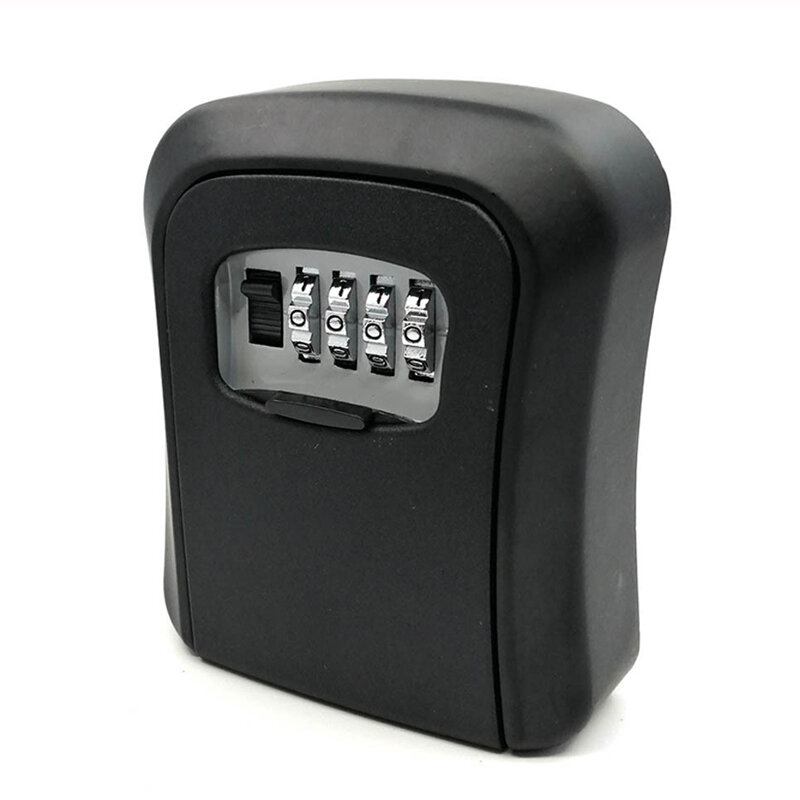 Caja de Seguridad con cerradura de llave para exteriores, caja de almacenamiento de llaves de aleación de aluminio montada en la pared, resistente a la intemperie, combinación de 4 dígitos, para interiores