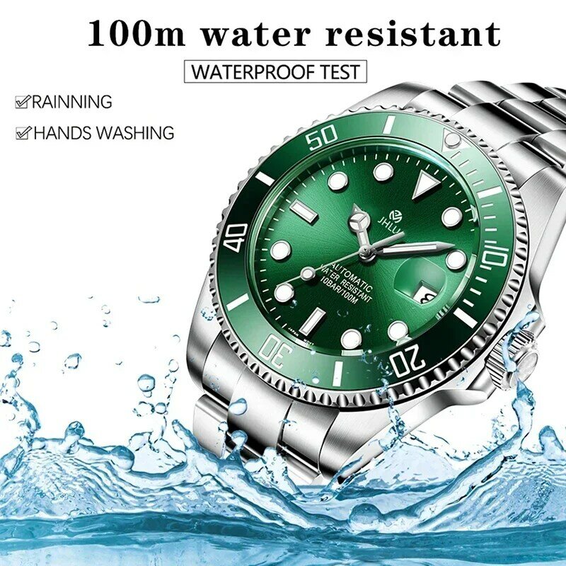 Relógio de pulso mecânico automático para homens Sapphire Glass Watch, Luxury Ceramic Bezel, RolexSubmariner, SSSS SS, Novo, 24