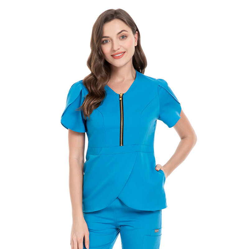Conjuntos de ropa para mujer, trajes de trabajo para Hospital, Tops y pantalones, uniforme de operación Unisex, accesorios para enfermeras, Color sólido, venta al por mayor