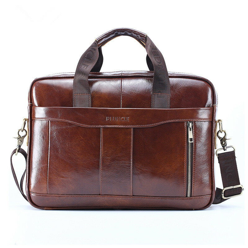 Мужская кожаная сумка-мессенджер, винтажный портфель для ноутбука 15,6 дюйма, роскошные деловые дизайнерские сумки